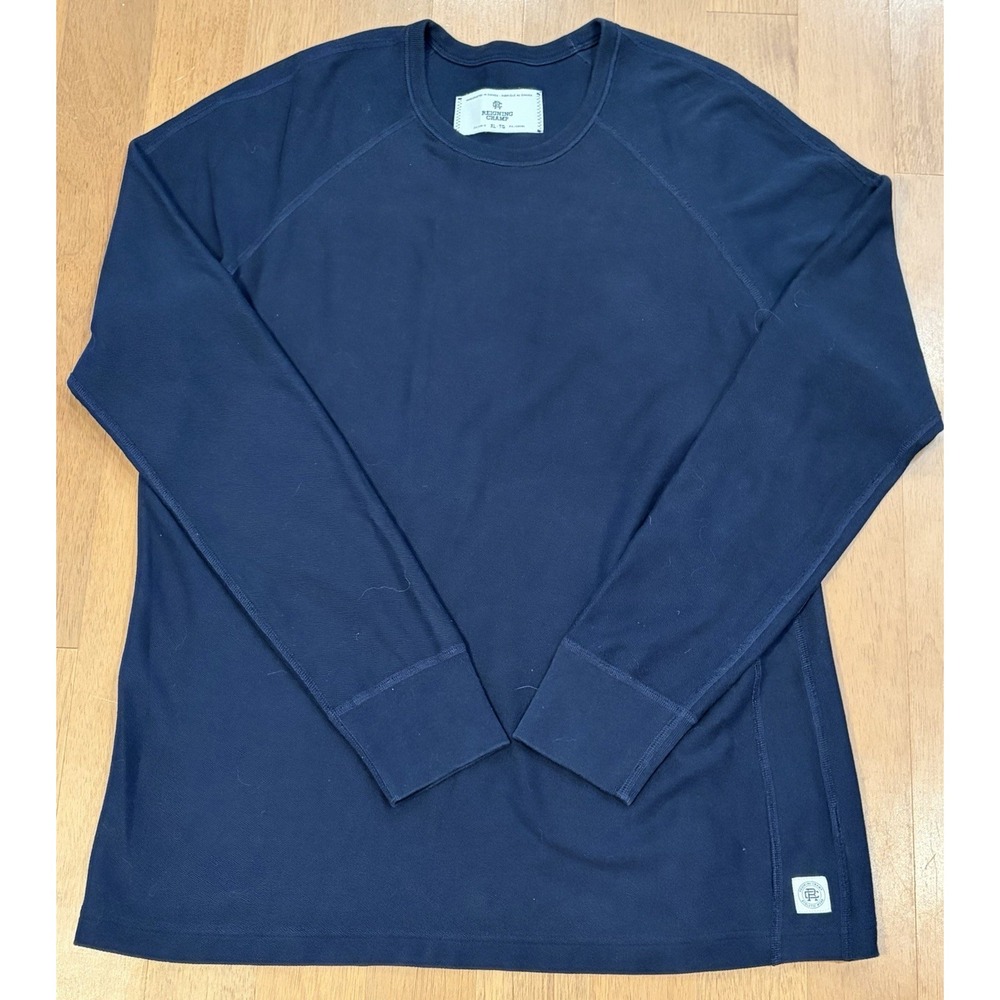 Reigning Champ Sweatshirt Mens XL Blue Crewneck Athletic Logo Canada Cotton EUC